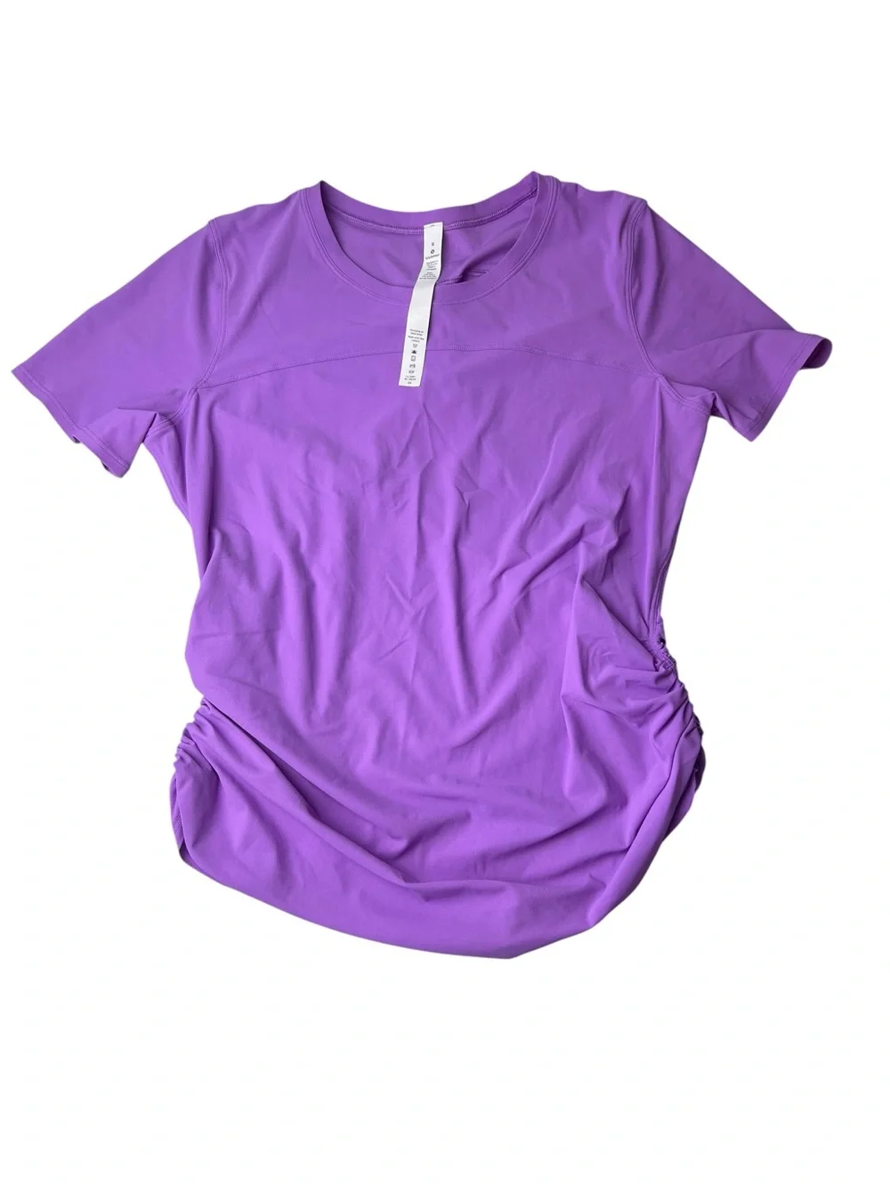 Lululemon Seawheeze 2020 Run Off Route Purple Ruched Side Women’s Size 8 Top